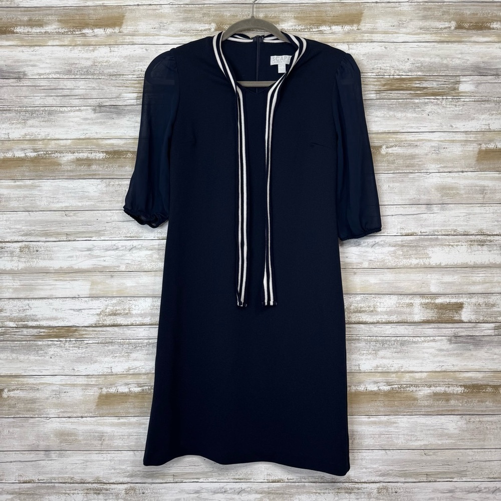Scapa Lauren Perre Women’s 1/2 Sleeve Navy Midi Dress size XS
